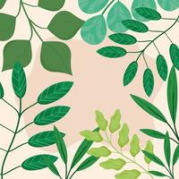 background of branches and leaves vector