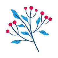 blue branch with seeds vector