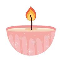 cute pink candle vector