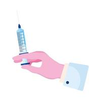doctor hand with vaccine vector