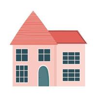 cute house front facade vector