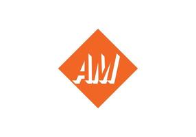 this is a letter AM logo icon design vector