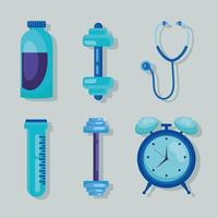 six health care icons vector