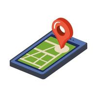 pin location in smartphone vector