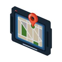 tablet with gps app vector