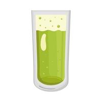 té verde en vaso vector