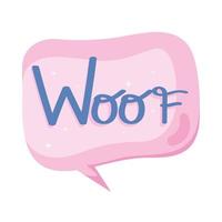 woof lettering in bubble vector