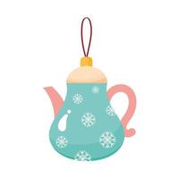 christmas teapot hanging vector