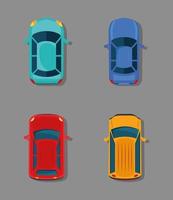 cars vehicles four airview icons vector