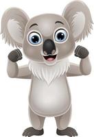 Cartoon strong koala isolated on white background vector
