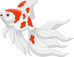 Cartoon goldfish on a white background vector