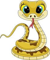 Cartoon cute baby snake sitting vector