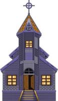 Haunted church building isolated on white background vector