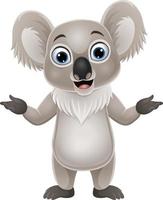 Cartoon happy koala presenting on white background vector