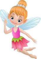 Cartoon cute little fairy on white background vector