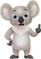 Cartoon funny koala giving thumb up vector