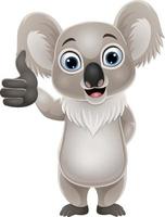 Cartoon funny koala giving thumb up vector