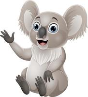 caricatura, divertido, bebé, koala, sentado vector