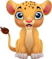 Cartoon baby lioness on white background vector