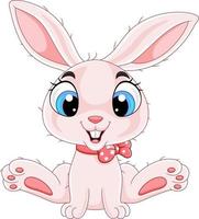 Cute baby rabbit cartoon sitting vector