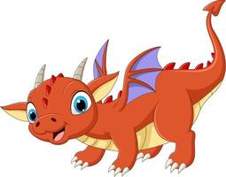 Cartoon baby dragon on white background vector