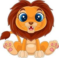 dibujos animados lindo bebé león sentado vector