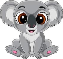 Cartoon cute baby koala sitting vector