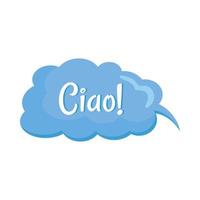 ciao in speech bubble vector