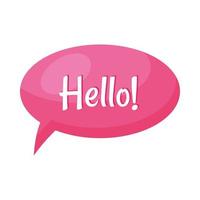 hello in speech bubble vector