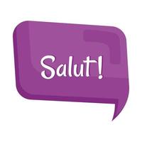 salut in speech bubble vector