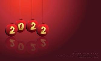 2022 new year greetings background premium vector design