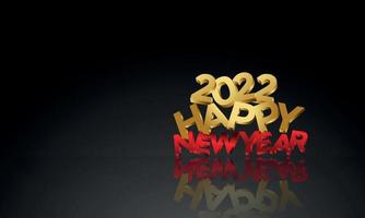 fondo de saludo negro premium feliz año nuevo 2022 con letras en relieve vector