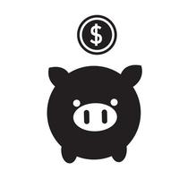 Piggy bank icon on white background. Vector illustration EPS10