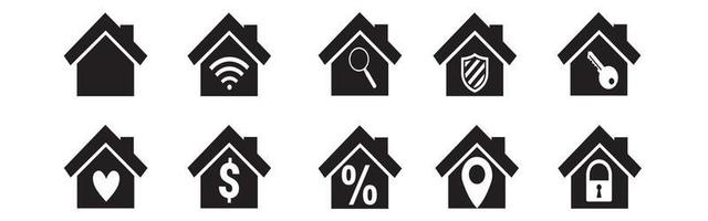 Minimal Set of Smart Home Flat Icon vector