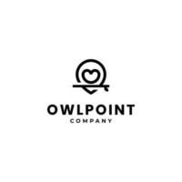 owl point location abstract logo design vector