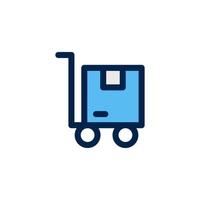 trolley icon design vector symbol distribution, cardboard, delivery, box, package for ecommerce