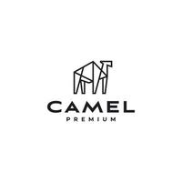 camel line art geometry logo icon vector design illustration