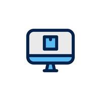 online shopping icon design vector symbol online shop, technology, monitor, computer for ecommerce