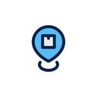 location icon design vector symbol pin, map, cardboard box, navigation for ecommerce