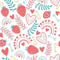 Seamless Vector Pattern with Valentines Day Elements