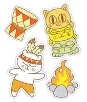 Cute funny stickers hand drawn vector