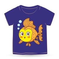 Cute goldfish cartoon for t shirt vector