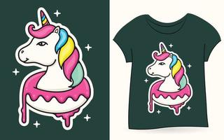 unicornio para camiseta vector