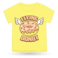 Cute donut hand drawn logo cartoon for t shirt vector