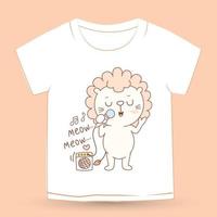 Cute little lion cartoon character for t shirt vector