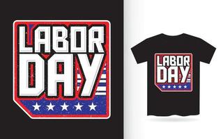 Labor day lettering design for t shirt vector