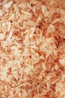 Wood shavings as background texture. Copy, empty space for text photo