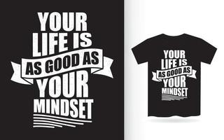 Motivational quote about mindset lettering design for t shirt vector