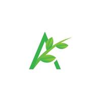 letter A leaf logo vector