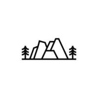 simple line art mountain vector